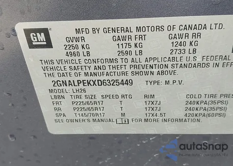 2013 Chevrolet Equinox 2Lt z USA, uszkodzony, nr VIN 2GNALPEKXD6325449